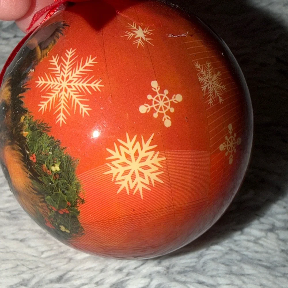 Festive Red Yorkie Dog Christmas Ornament with Bow E & S Pets New Without Box
